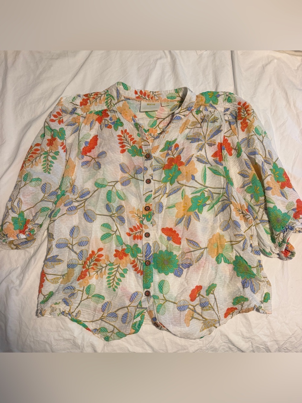 Maeve Lightweight Floral Button-Front Women's Top - Multicolor